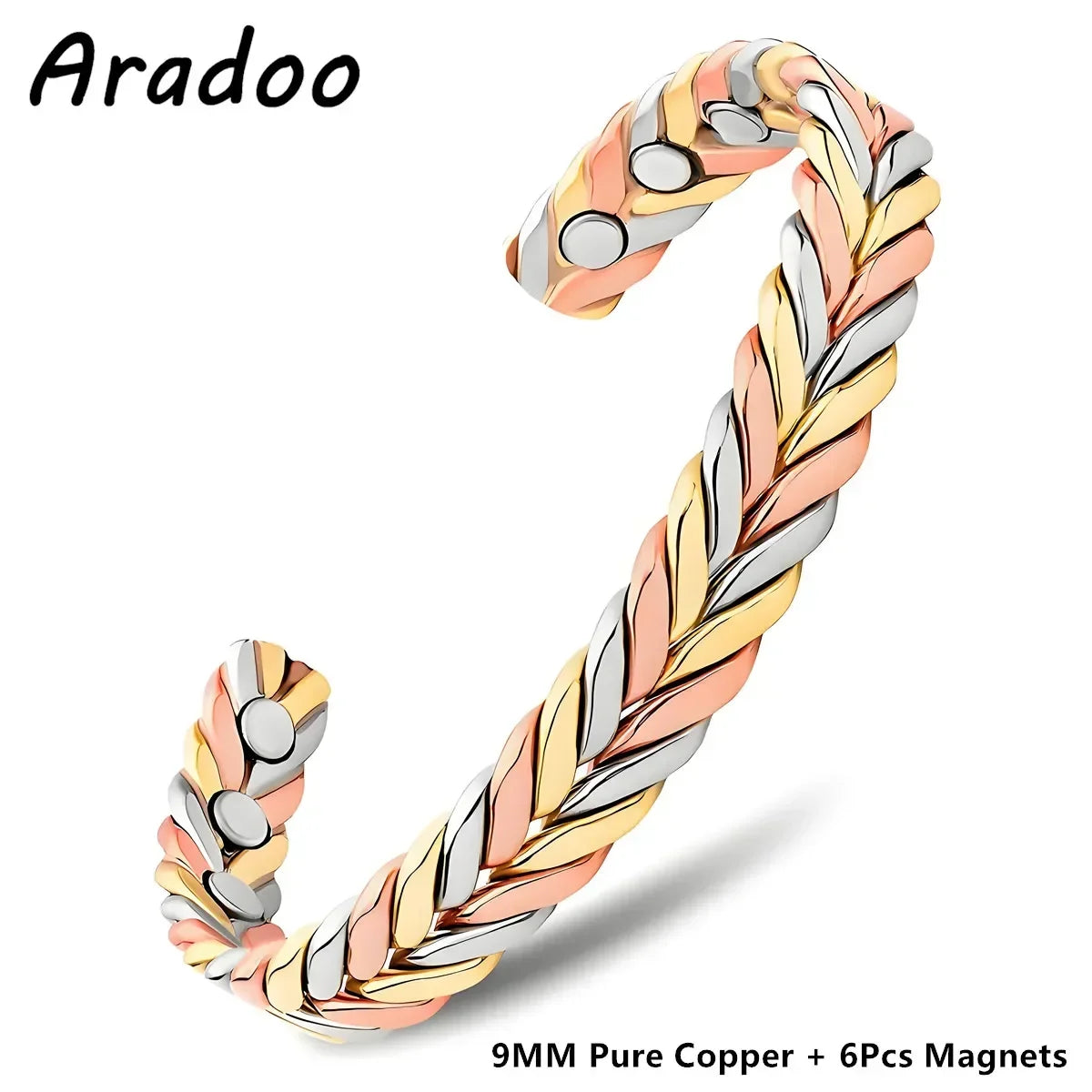 Vintage Copper Cuff Bracelet with Magnetic Therapy | Unisex Jewelry