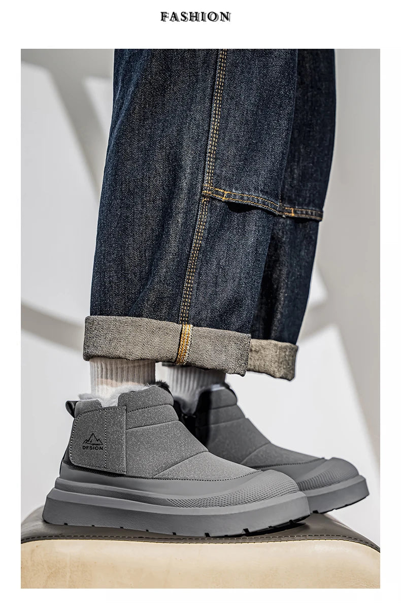 Men's Warm Plush Snow Boots | Cozy Winter Ankle Shoes
