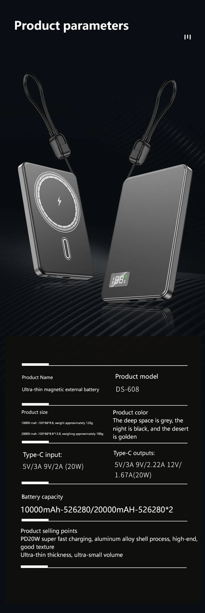 50000mAh Magnetic Wireless Power Bank | Fast Charging External Battery