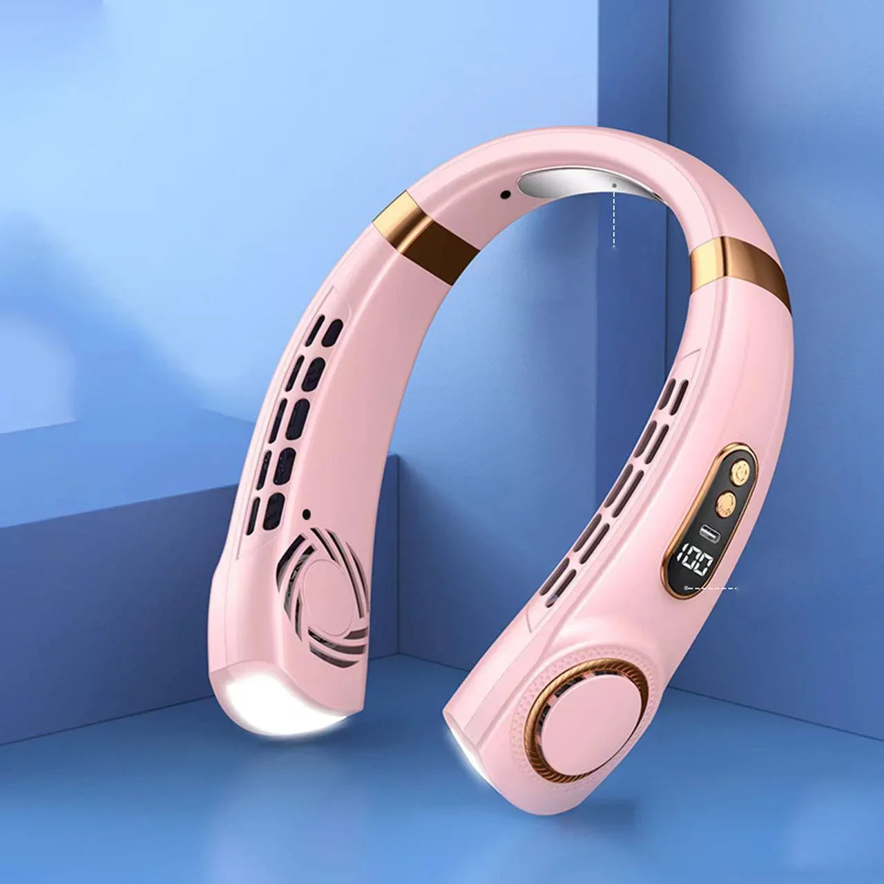 Portable Hands-Free Neck Fan with LED Cooling Plates | USB Rechargeable