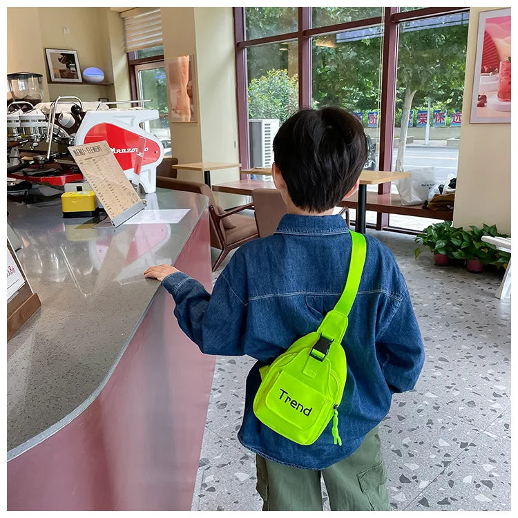 Cute Solid Color Children's Shoulder Bag | Stylish Kids Fanny Pack
