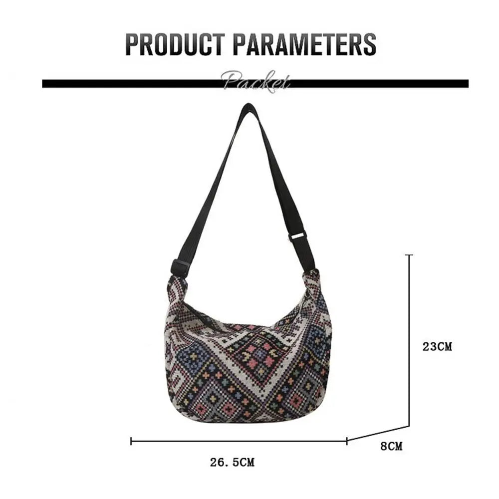 Fashionable Large-Capacity Canvas Shoulder Bag for Women