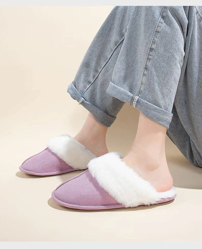 Cozy Women's Fuzzy Lined Indoor Slippers | Warm Anti-Slip Comfort
