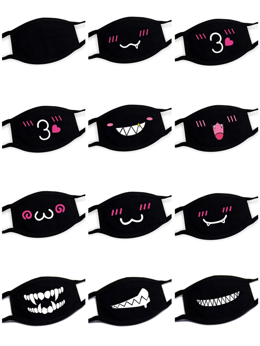 Funny Expression Anime Party Mouth Face Mask | Unisex Kawaii Mask