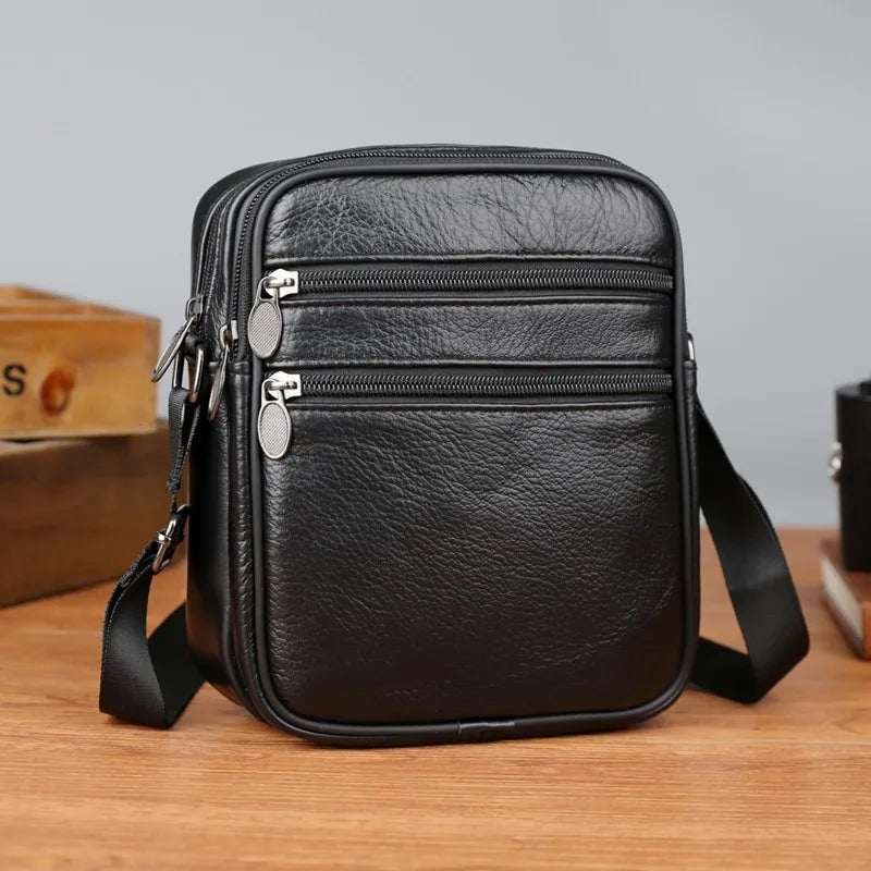 Men's Casual Sling Messenger Bag | Genuine Leather Crossbody