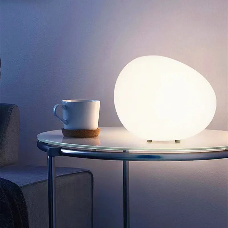 Modern Minimalist Cobblestone Night Light | Chic Decorative Table Lamp