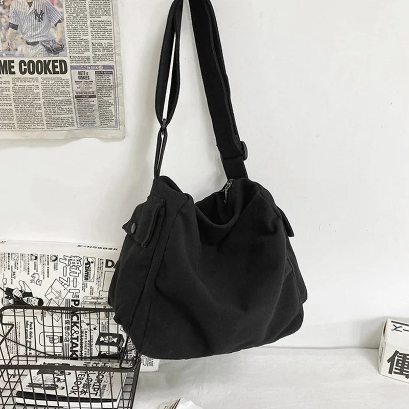 Unisex Canvas Bag | Stylish Korean Student Book Bag