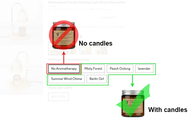 Aromatherapy Candle Heating Lamp | Romantic Dimmable Light