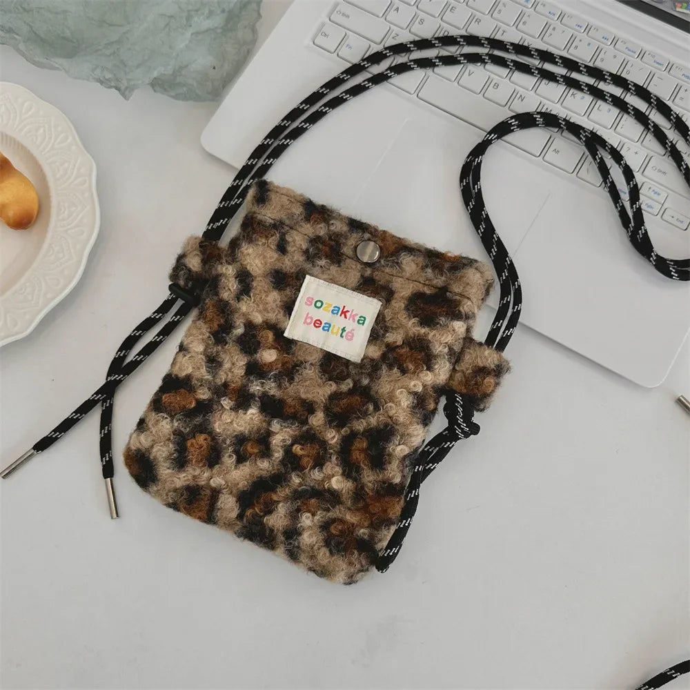 Cute Plush Dot Crossbody Bags for Women | Portable Shoulder Bag