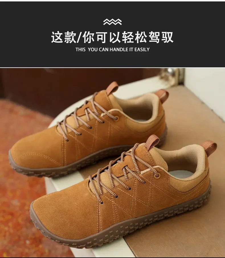 High Quality Leather Sports Shoes for Wide Feet | Anti-Slip Design