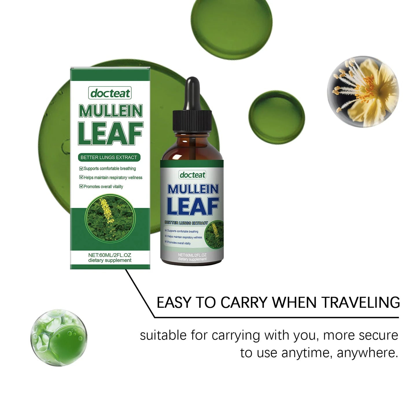 Herbal Mullein & Chlorophyll Drops for Respiratory Support