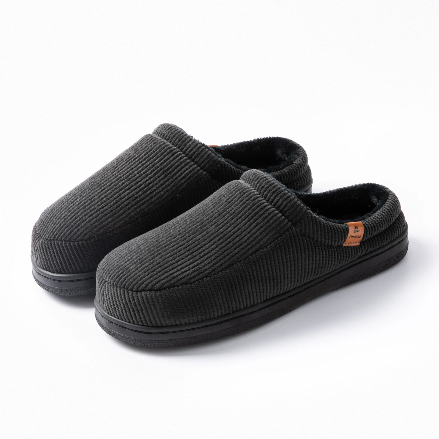Men's Memory Foam Winter Slippers | Cozy Striped Indoor Shoes