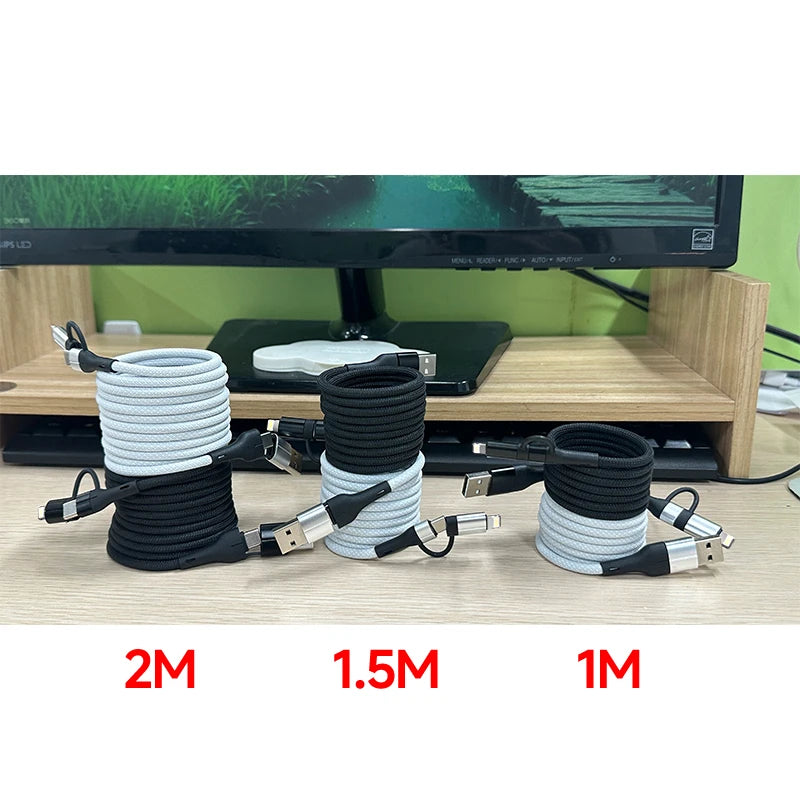 4 in 1 Magnetic Fast Charging Cable | Universal Compatibility & Durability