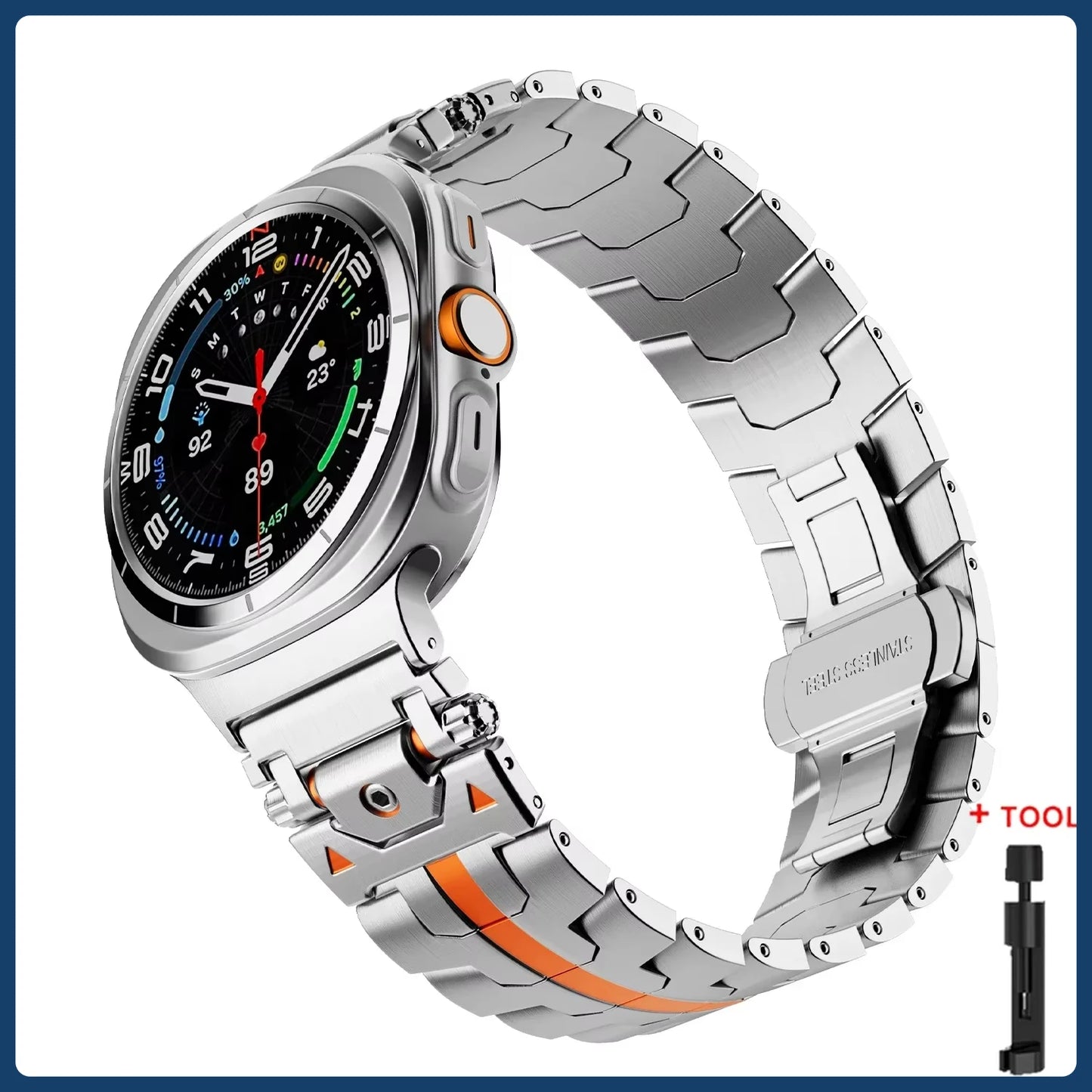 Luxury Stainless Steel Strap for Galaxy Watch 7 Ultra 47mm