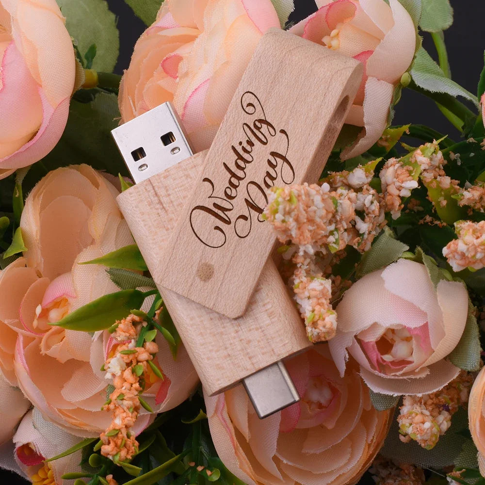 Wooden TYPE-C USB Flash Drive | Custom Logo Pendrive Gifts