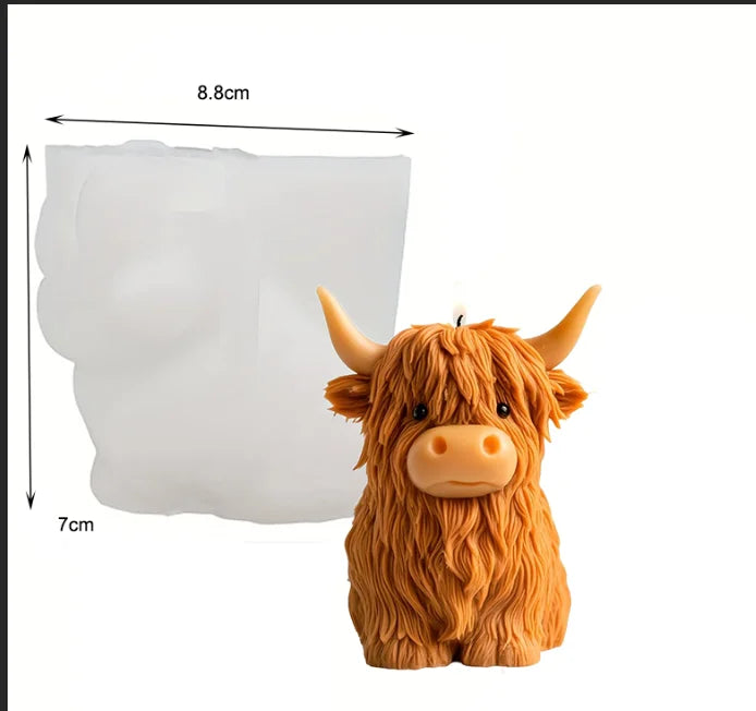 Highland Cow Shaped Candle Mold | DIY Silicone Craft Mould