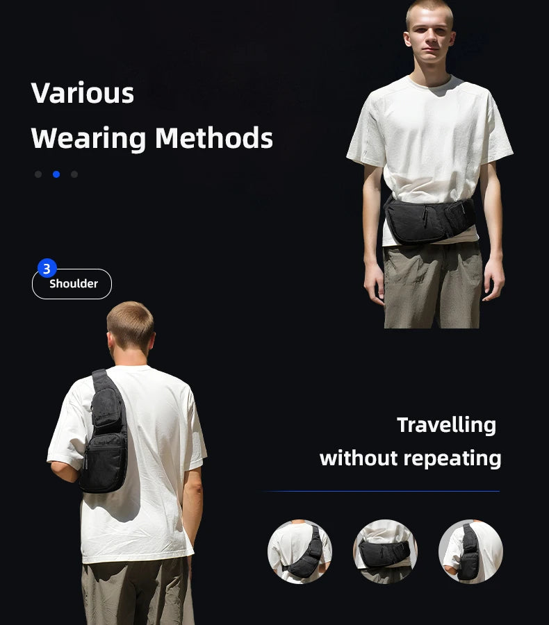 Durable Men's Sling Bag | Waterproof Crossbody & Waist Pack