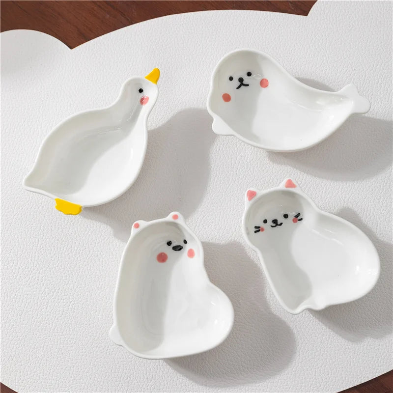 Elegant Japanese Style Ceramic Tiny Plates for Dining & Events