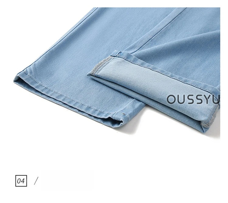 Men's Loose Straight Jeans | Lightweight Casual Pants for Summer