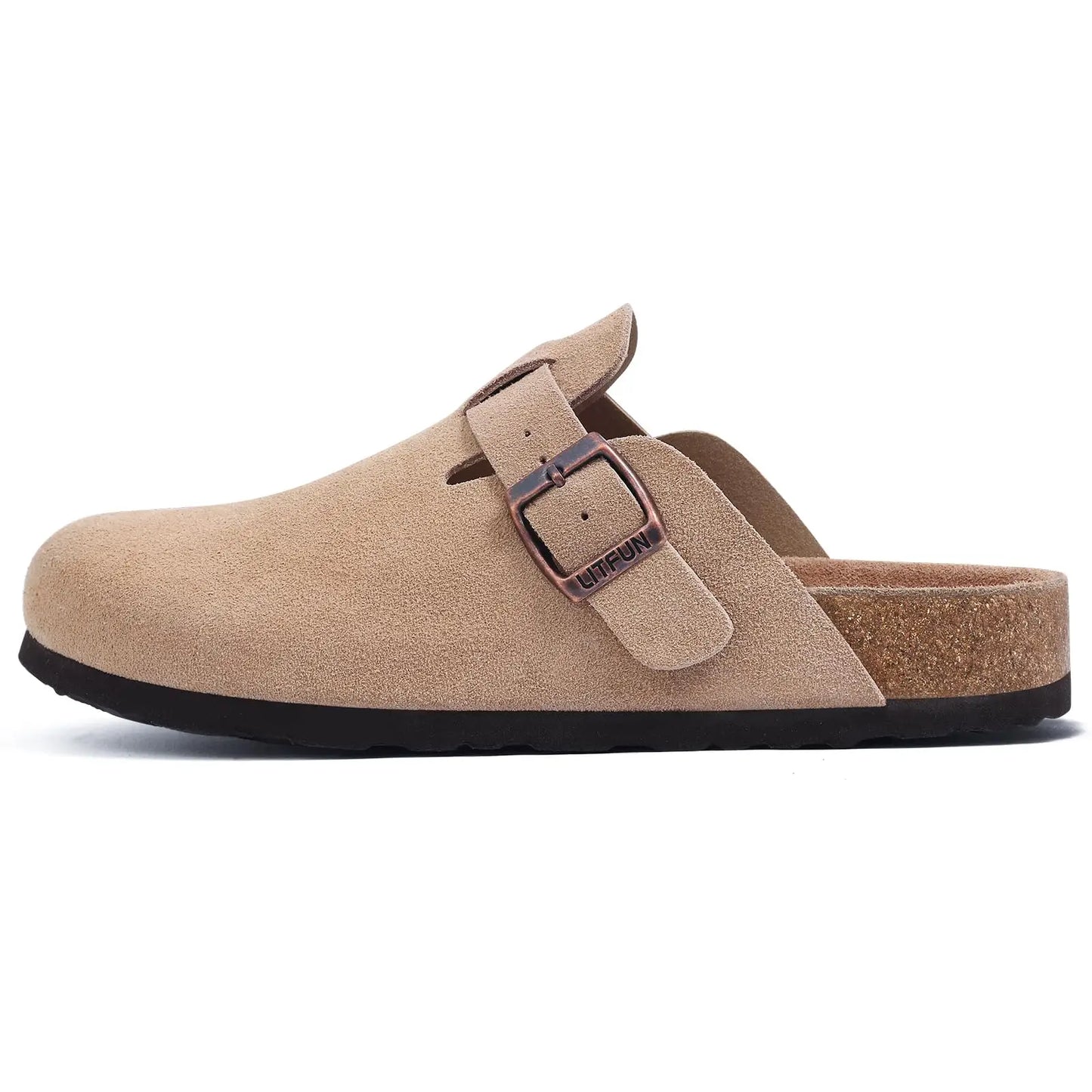 Women's Genuine Leather Clogs with Cork Footbed | Slip-On Comfort Slippers