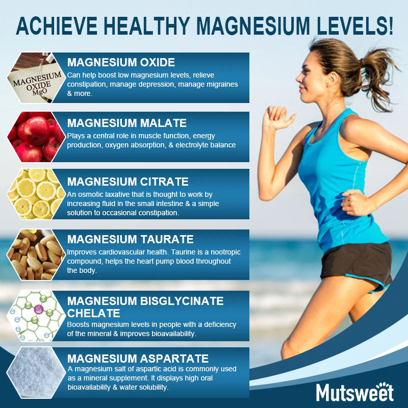 Complex Magnesium Capsule Supplements for Sleep & Muscle Support