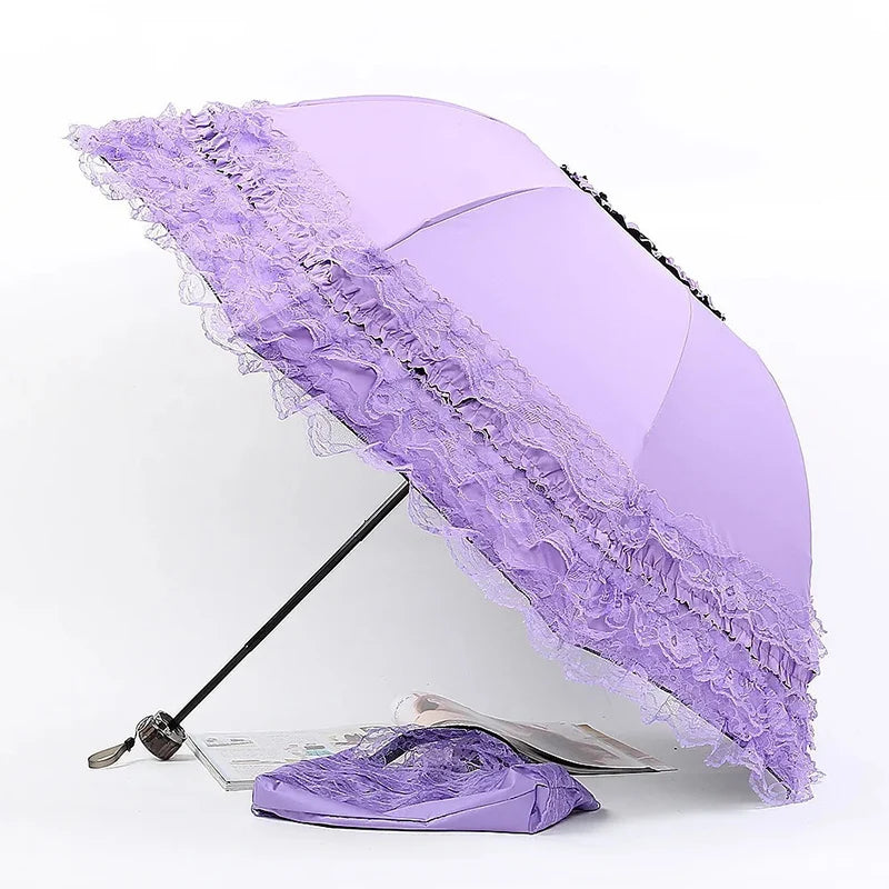 Vintage Lace Parasol | Foldable Gothic Umbrella for Sun Protection