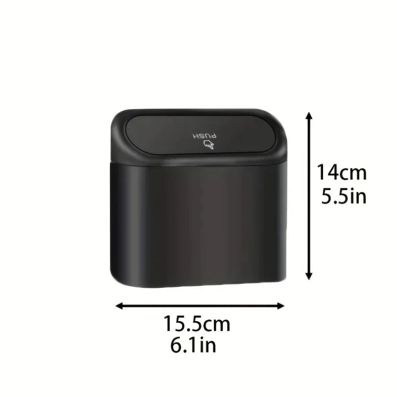 Compact Leak-Proof Car Trash Can with Lid | 60 Garbage Bags Included
