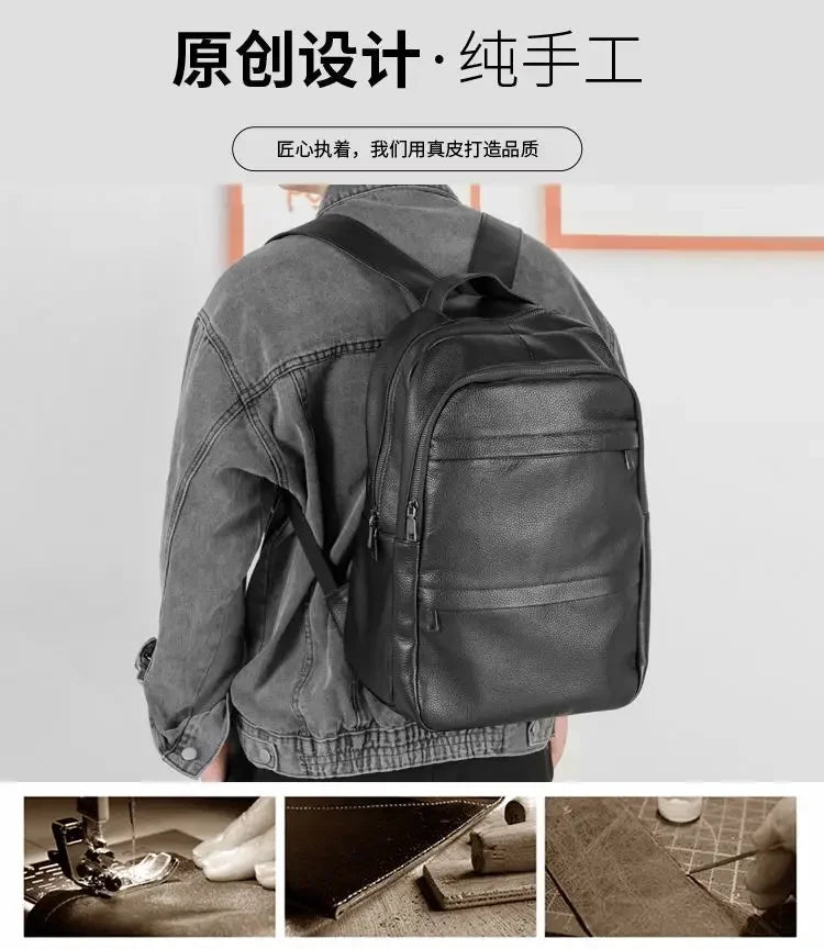 Men's Genuine Leather Business Backpack | Stylish & Functional