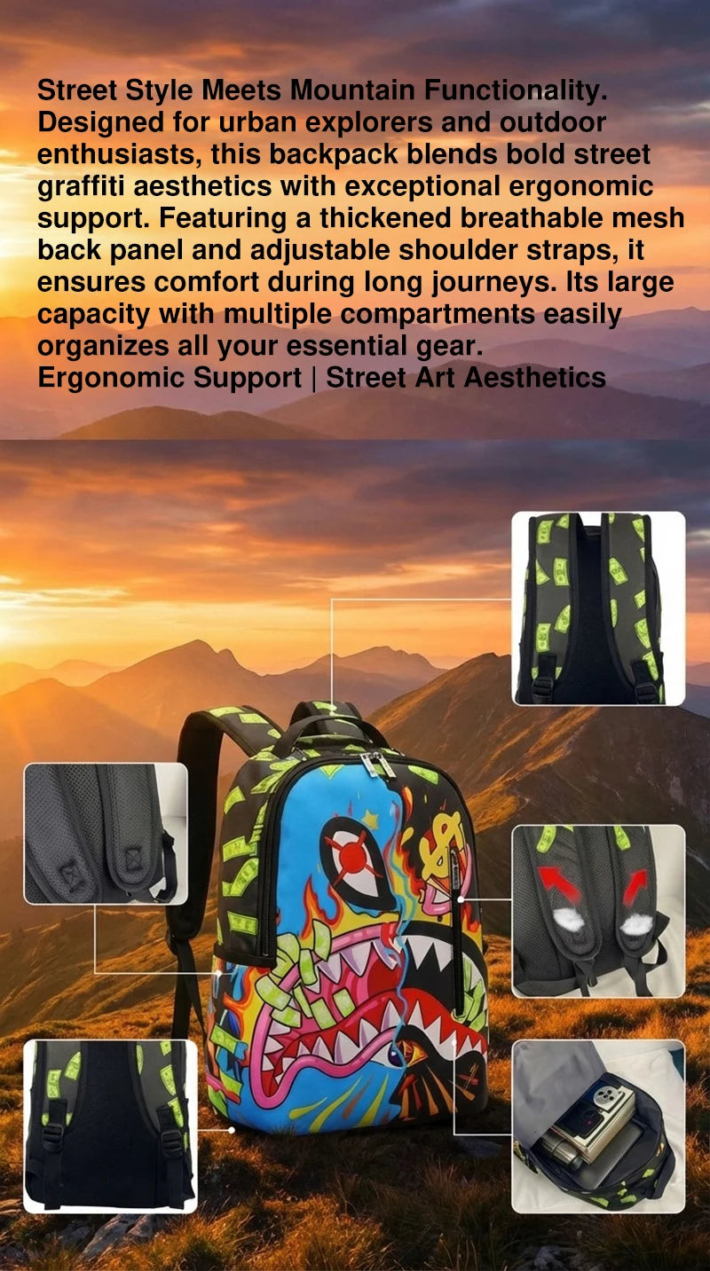 Trendy Large-Capacity Backpack for Outdoor and Campus Use