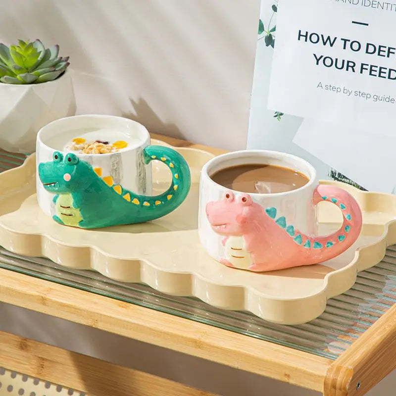 Cute Dinosaur Mug | Colorful Ceramic Coffee Cup for Home & Gifts