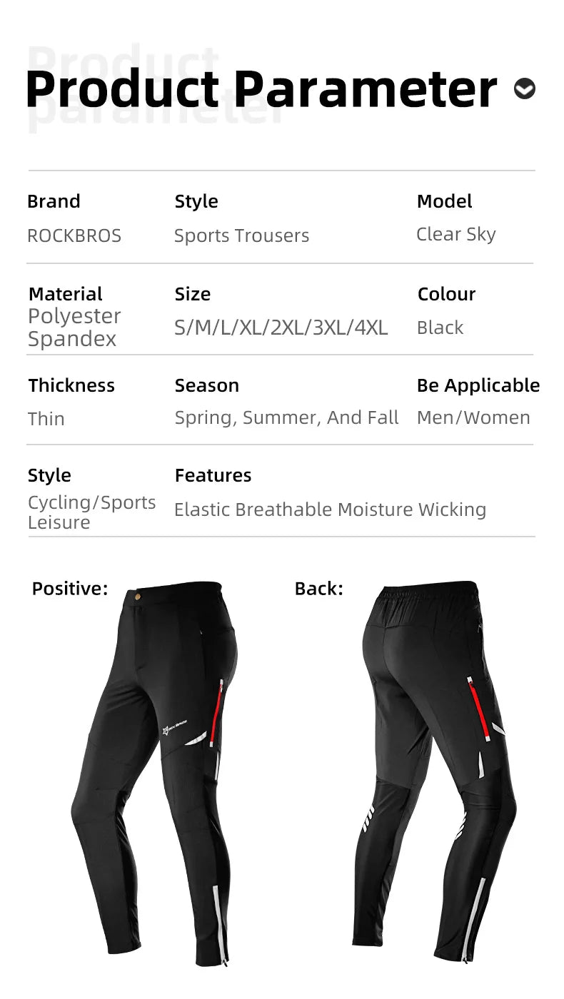 Breathable Cycling Pants for Men & Women | Full Length Sports Trousers