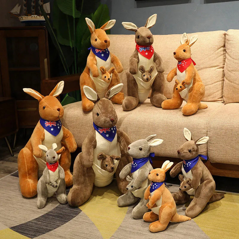 Lifelike Kangaroo Plush Toy | Mum & Baby Simulation Toy