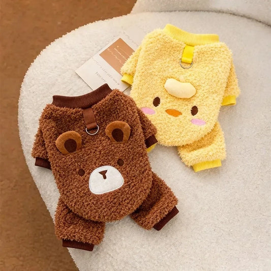 Mono de felpa acogedor para perros | Ropa abrigadora de invierno para mascotas de forro polar