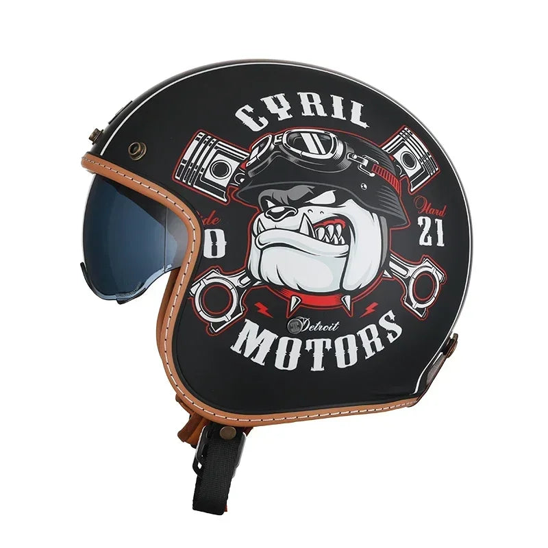 Lightweight Retro Open Face Motorcycle Helmet for Men & Women