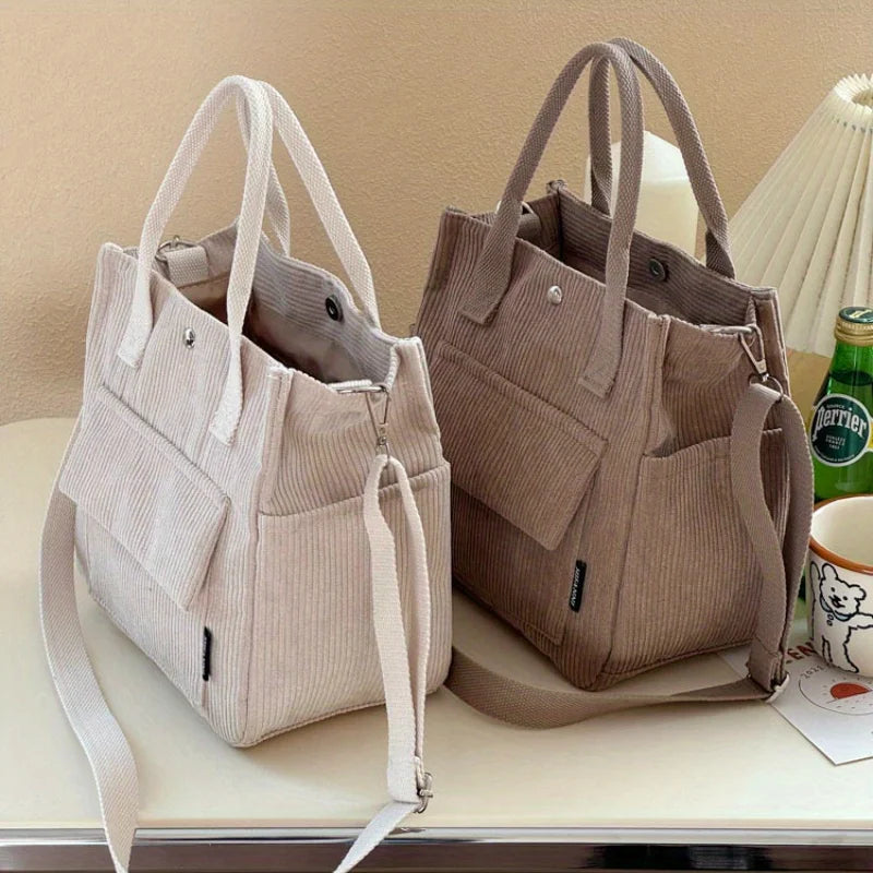 Elegante Bolso de Pana Lavable a Mano | Accesorio Versátil para el Día a Día