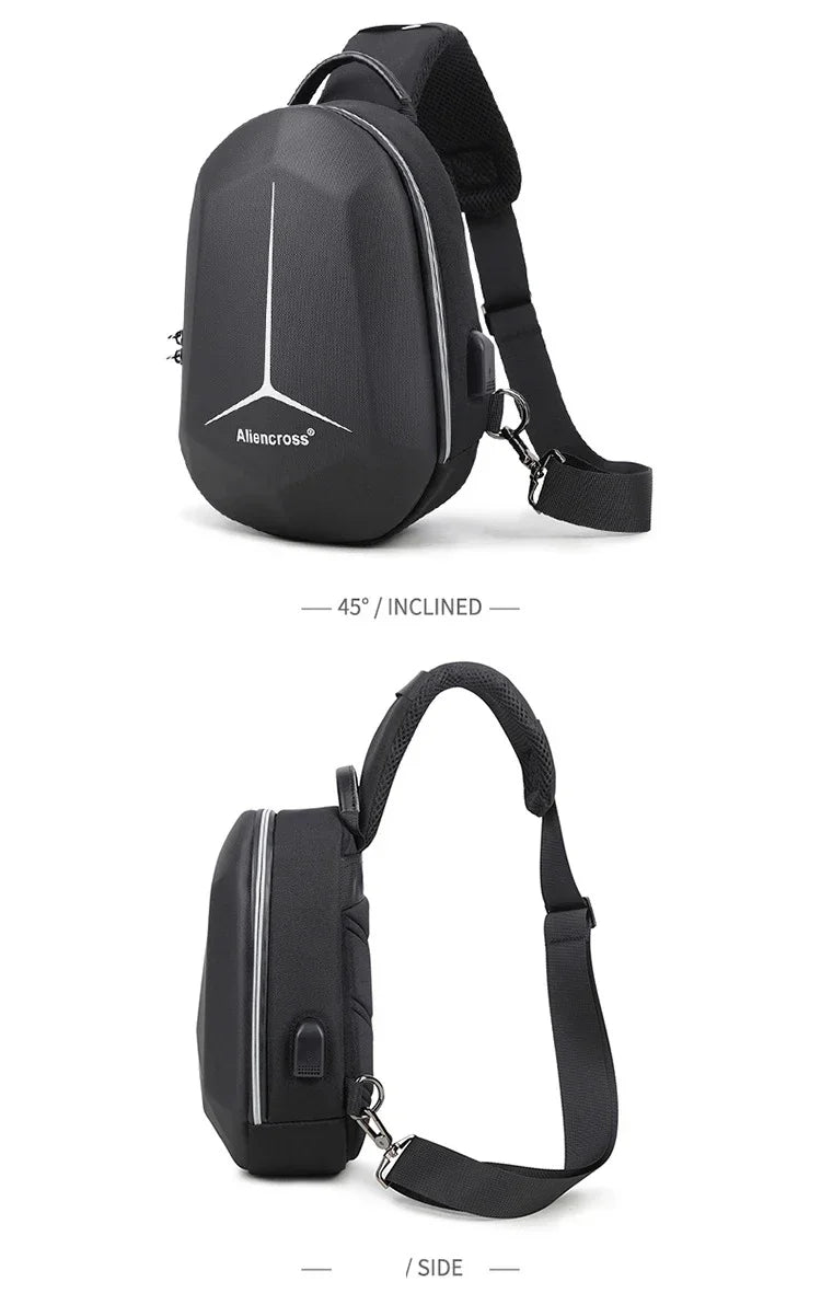 Designer Anti-theft Lock Crossbody Bag USB Charging Travel Shoulder Bag High Quality Messenger Bags Male Waterproof Chest Bag
