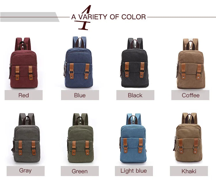 Stylish Mini Vintage Canvas Backpacks for Everyday Use