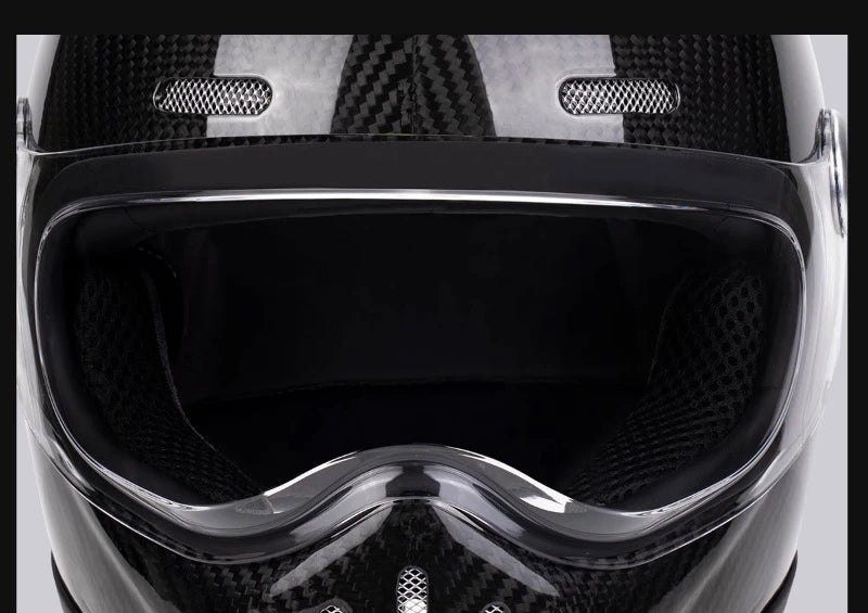 Retro Fiberglass Full Face Motorcycle Helmet | Vintage Style Safety Gear