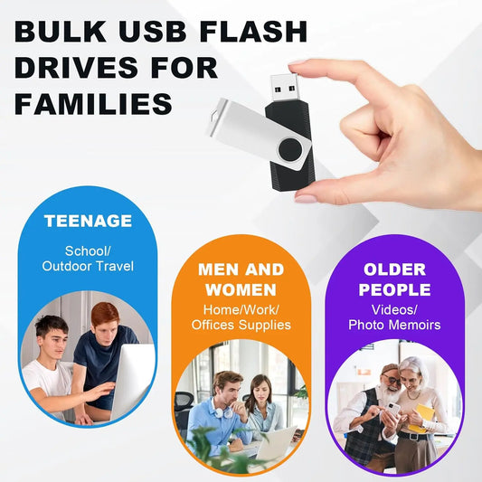 10-Pack 4GB USB Flash Drives with Lanyards | Portable Data Storage