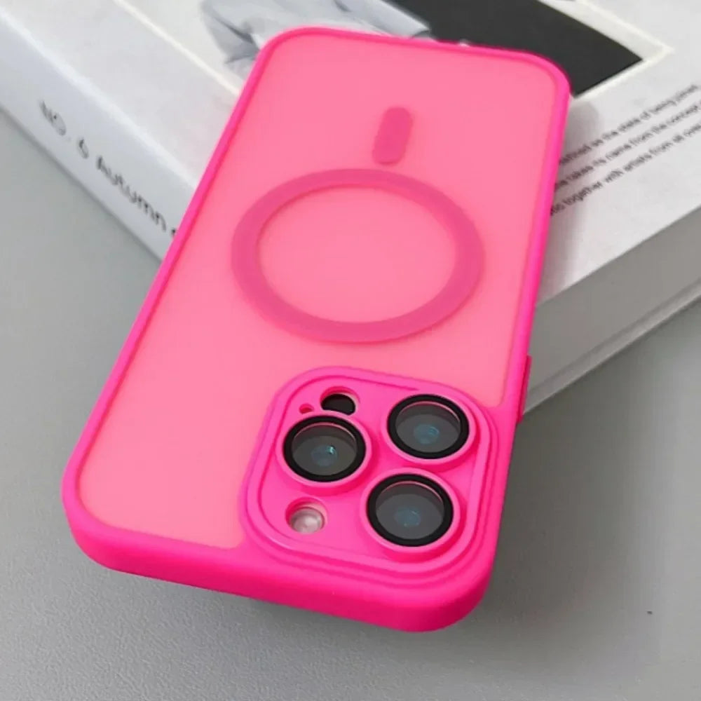 Shockproof Magnetic Matte Translucent Case for iPhone Models