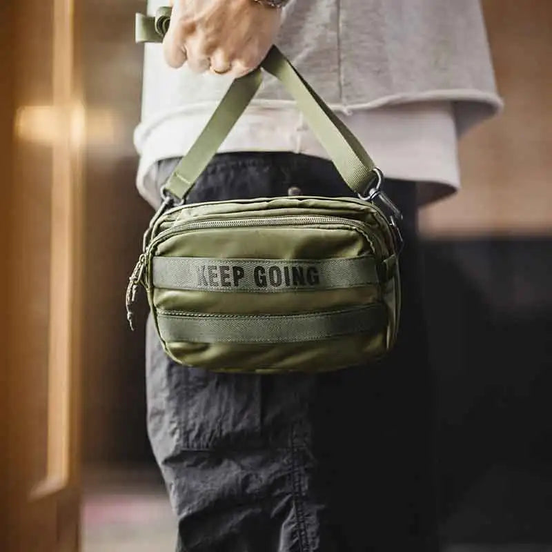 Men's Military Green Crossbody Bag | Compact Utility EDC Handbag