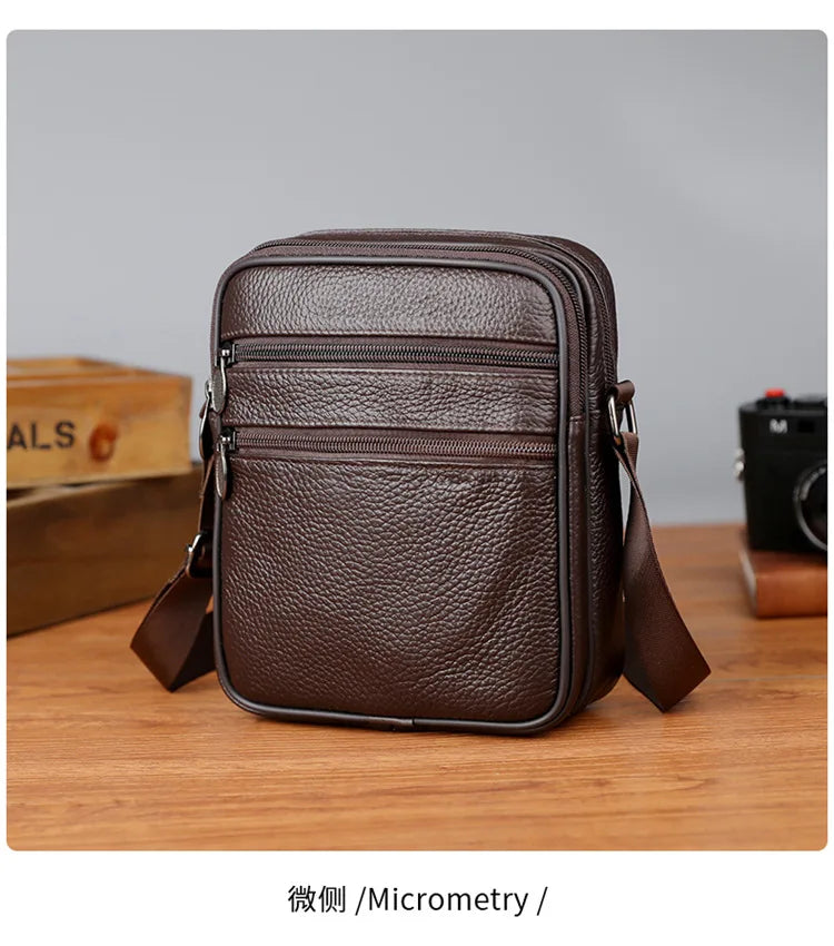 Men's Casual Sling Messenger Bag | Genuine Leather Crossbody