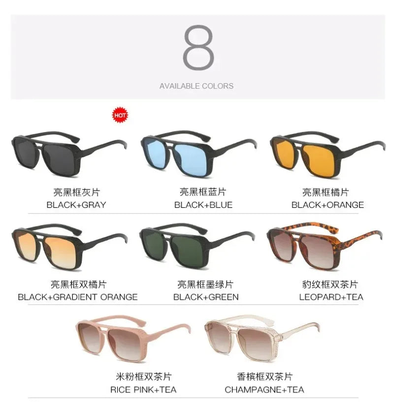 Classic Steampunk Style Sunglasses | Retro Square Sunglasses