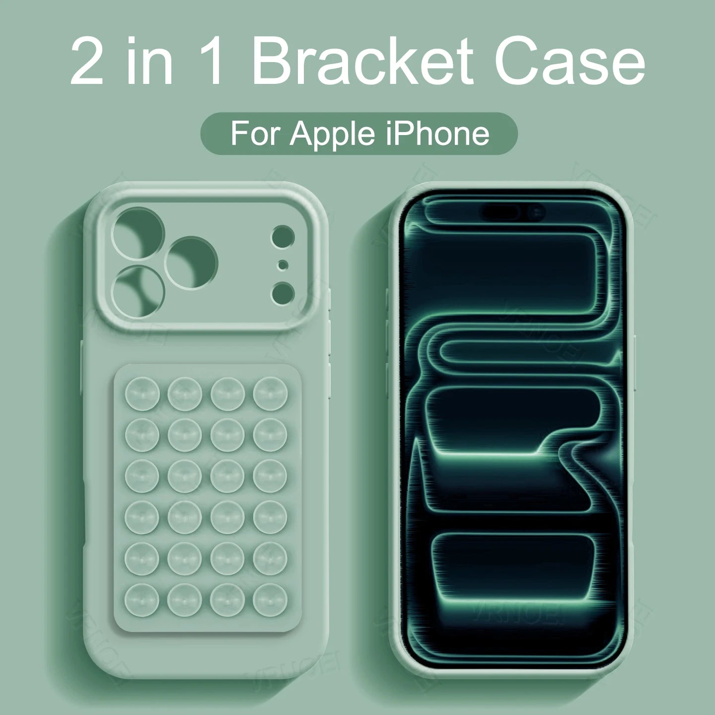 Silicone Suction Cup Holder Case for iPhone | Solid Color Covers