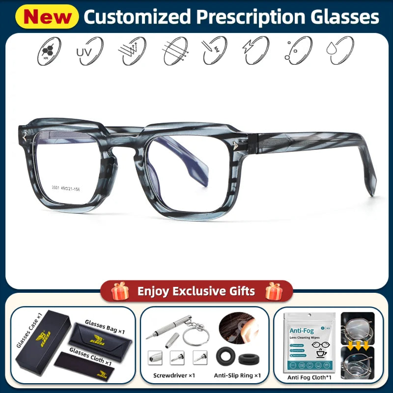 Retro Polygonal Prescription Glasses | Anti-Blue Light Eyewear
