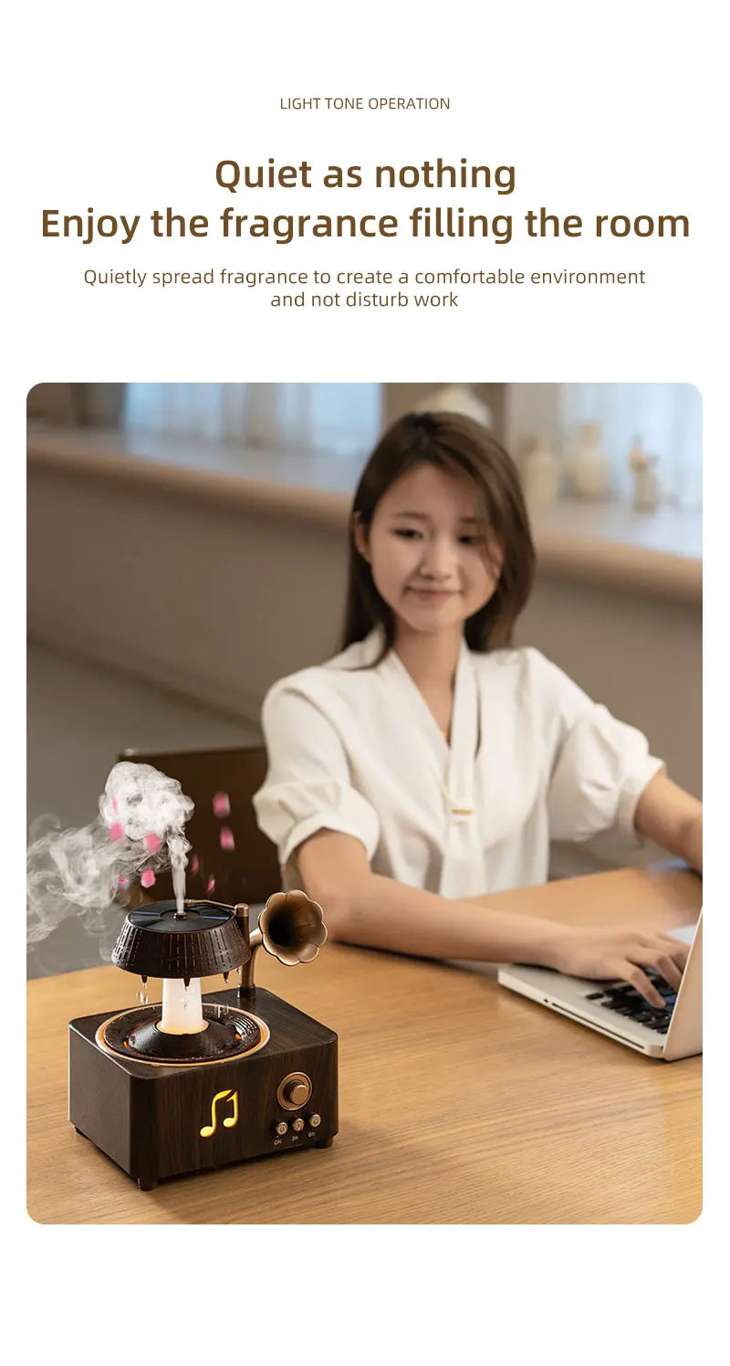 Rotating Raindrop Humidifier | Retro Aroma Diffuser with Lights