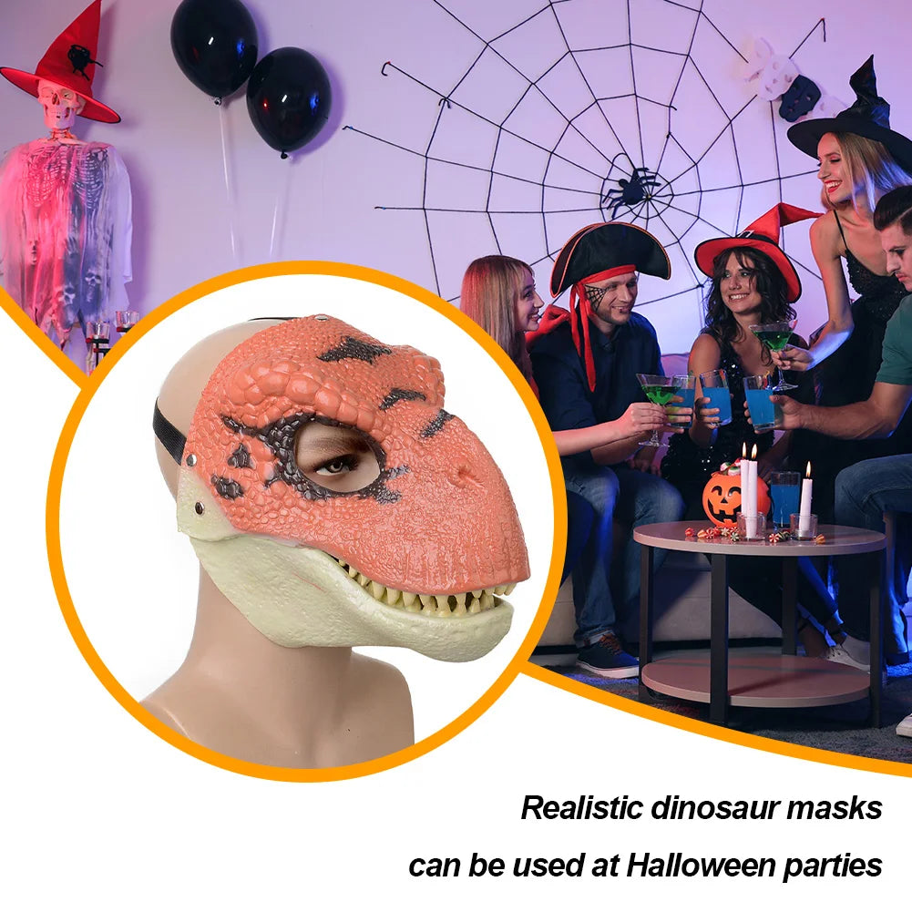 Moving Jaw Dinosaur Mask | Realistic Raptor Cosplay for All Ages