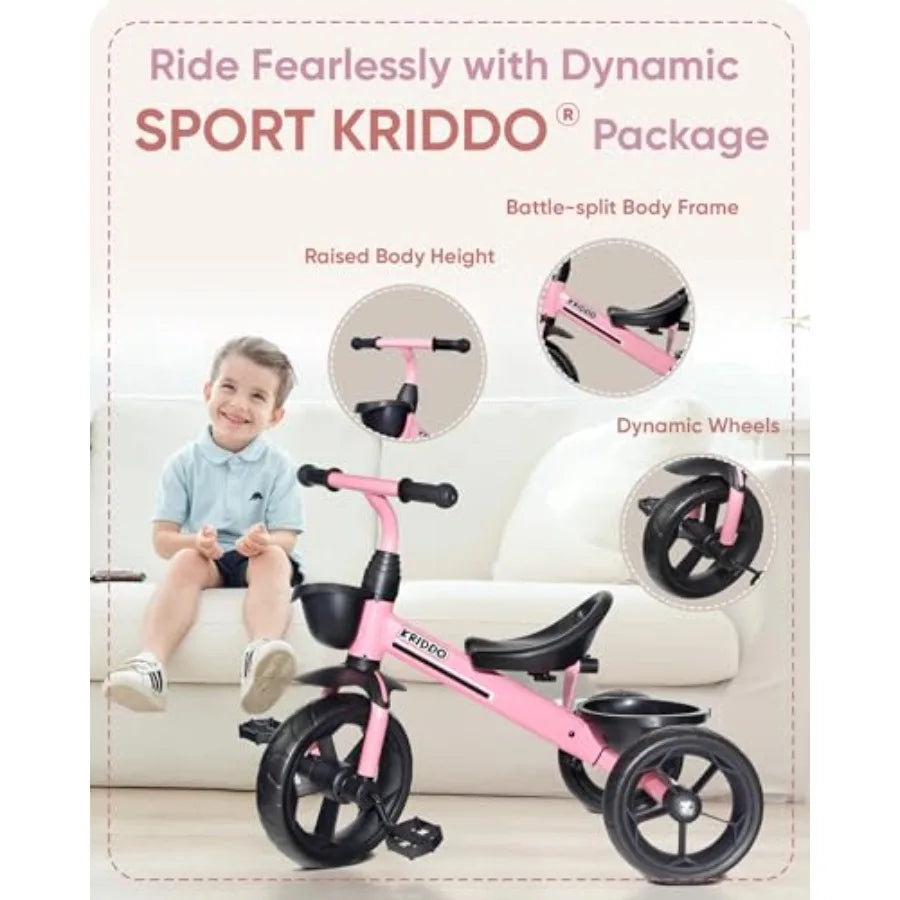 3-in-1 Toddler Tricycle with Protective Gear Set | Safe Outdoor Fun