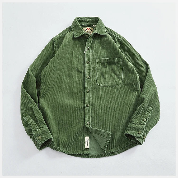 Men's Chunky Corduroy Long Sleeve Shirt | Stylish Autumn Essential