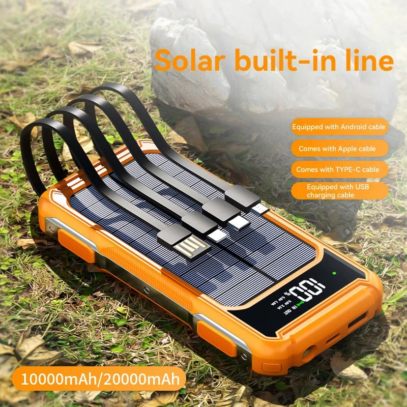 200000mAh Solar Emergency Power Bank | 4 in 1 Charging Solution